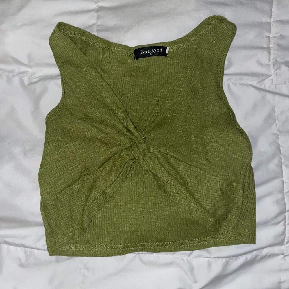 Ribbed Twist Knot Crop Top